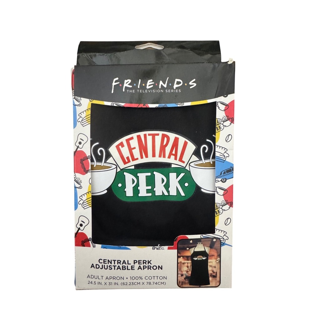 Friends TV Show Central Perk Adjustable Adult Apron Black 100% Cotton
